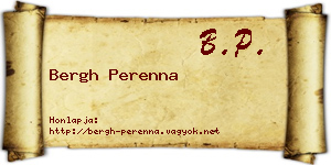 Bergh Perenna névjegykártya